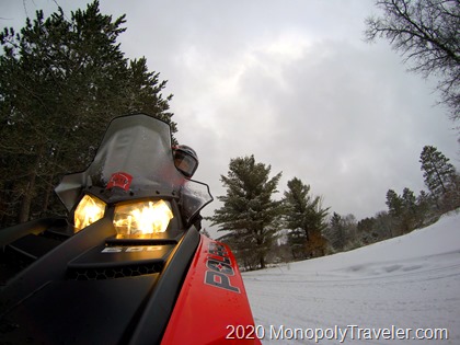 Hitting the trails on a snowmobile