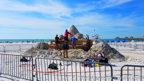 Sand sculpture taking shape