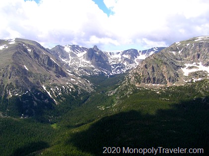 Looking out at the grand landscape of the Rocky Mountains in Rocky Mountain National Park