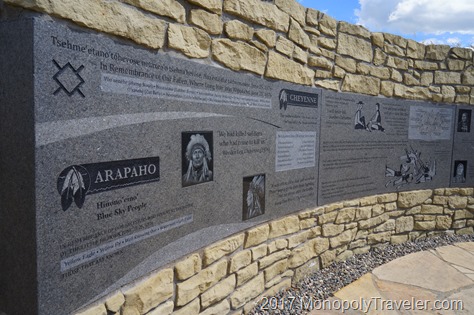 Inside the circular memorial honoring each tribe contributing to this battle