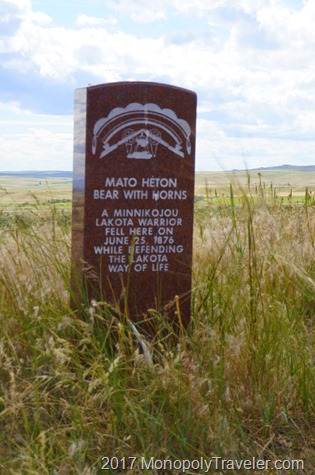 Stone momument honoring a fallen Indian warrior