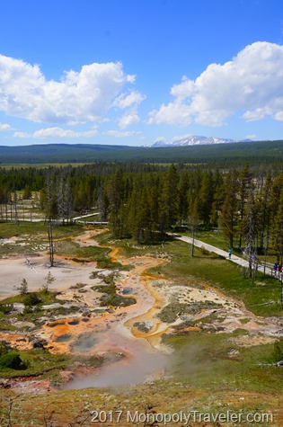 Hydrothermal features in the lower geyser basin of Yellowstone