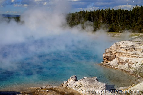 Hot springs constantly produce steam even in the middle of summer