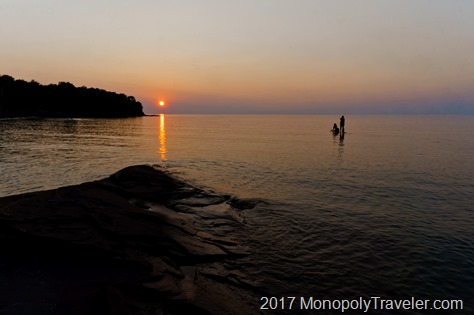 Sun setting over Lake Superior