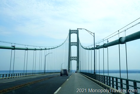 Driving over the Mackinaw Bridge