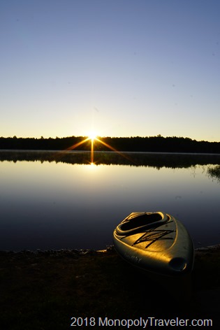 Sun rising over the lake