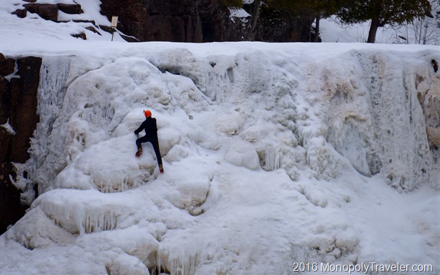 Climbing the ice walls