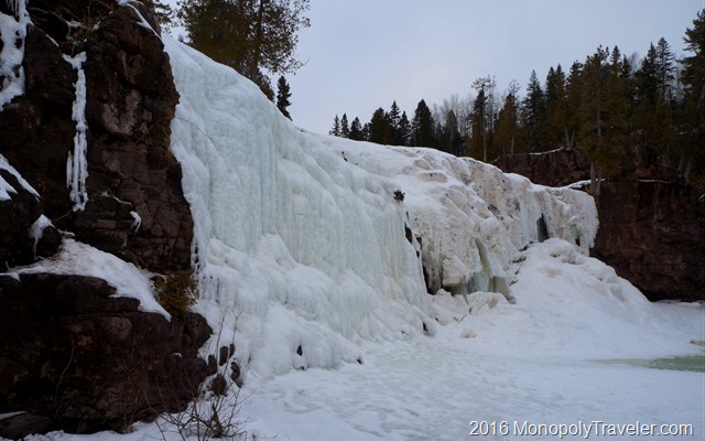 Waterfalls frozen in place