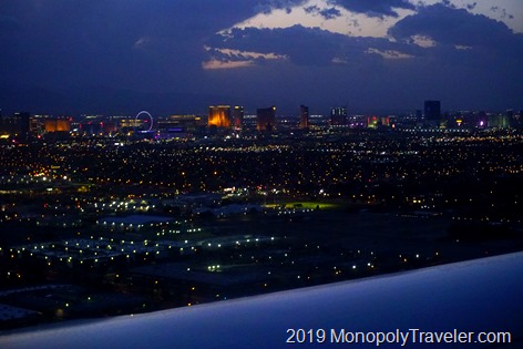 Coming into Las Vegas just after sunset