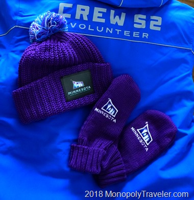 Crew 52 hat, mittens, and jacket