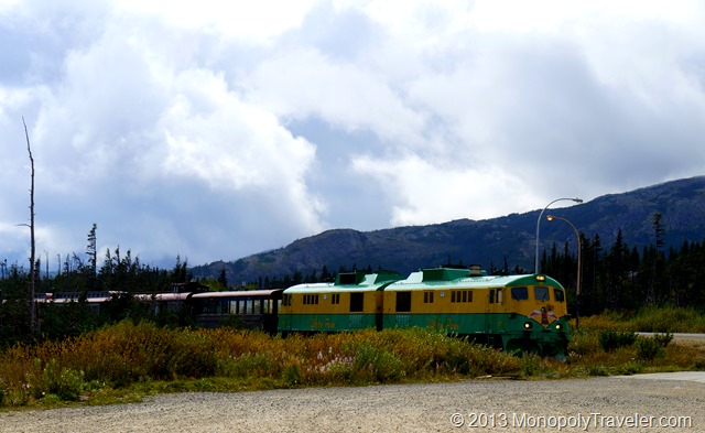 White Pass Train Pulling into the Canadian Border