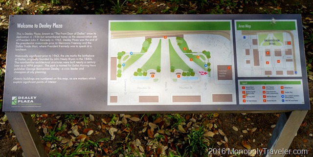 Map of the landmarks surrounding Dealey Plaza