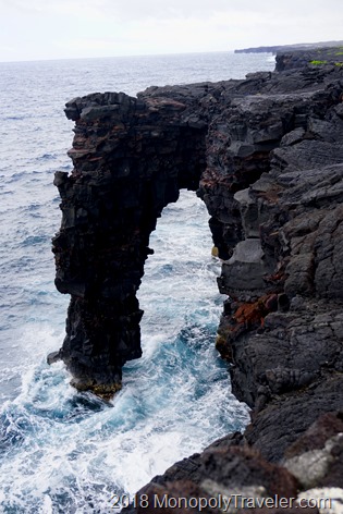 Holei Sea Arch created by the ocean carving out lava rock