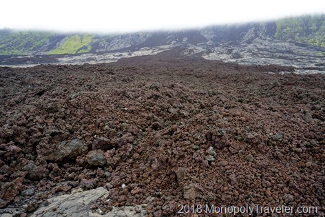 What looks like a great, rich soil is lava rocks created from a lava flow