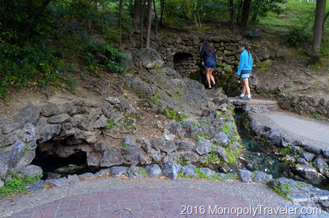 Two of the hot springs emerging from the ground