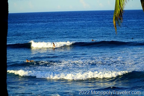 Early morning surfers out catching a few waves