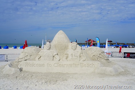 Superbowl sand sculpture complete