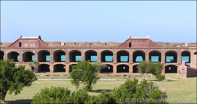 Fort Jefferson with the Caribbean Waters Visable Through the Windows